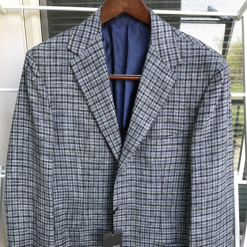 NWT Sartorio  by Kiton 3/2  Blue Grey Gunclub